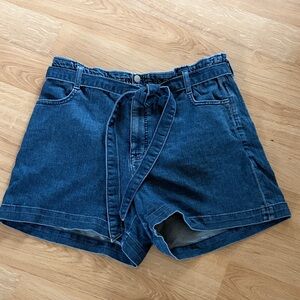 J. Crew Indigo Denim Shorts with Tie Belt